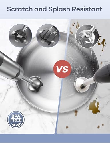 Ganiza 1200W Handheld Immersion Blender - 9-in-1 Black Kitchen Mixer