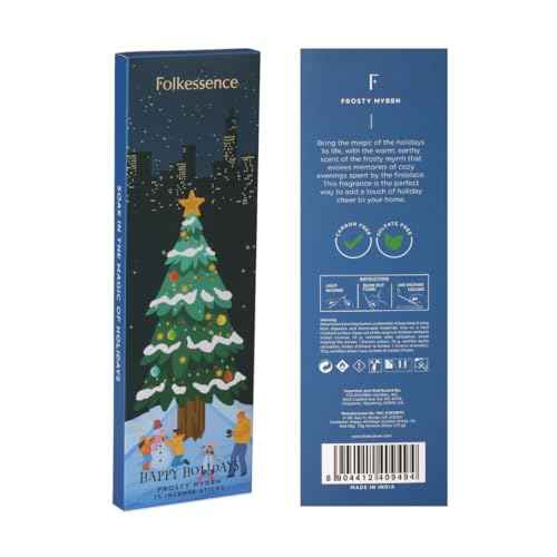 Folkulture Christmas Incense Sticks | Pack of 75 Natural & Non-Toxic Incense for Meditation & Spiritual Practice | Organic Aromatherapy Box | Xmas Scent for Holiday Decorations