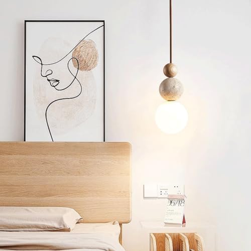 Modern Indoor Pendant Light Brown Spherical Glass Fixture for Kitchen & Bedroom - Frosted White Glass