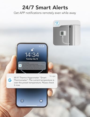 WiFi Refrigerator & Freezer Thermometer with App Alerts - 4 Pack