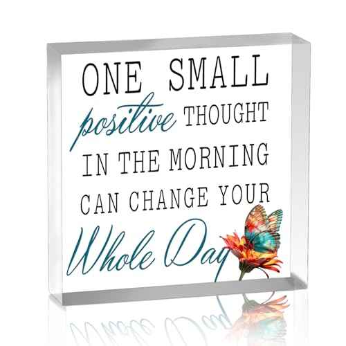 Motivational Work Desk Decor Positive Spiritual Office Decorations for Women Daughter Friends Female Inspirational Affirmation Cubicle Shelves Accessories for Coworkers Woman Acrylic Plaque