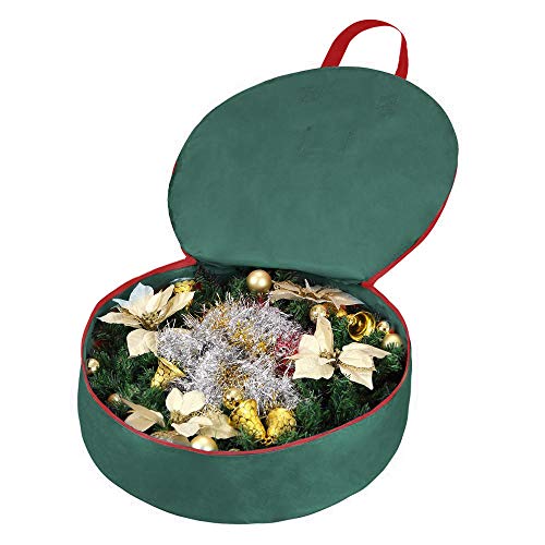 Primode Green 30-Inch Christmas Wreath Storage Bag 2-Pack - Holiday Garland Organizer