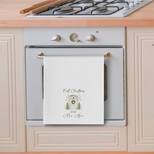 ChenCraty New Home Christmas Kitchen Towels - 16x24 in Hand Towels, First Christmas in New Home Gift
