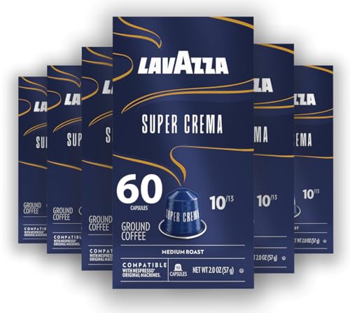 Lavazza Super Crema Coffee Capsules - 60 Count for Nespresso Machines - Medium Roast Arabica & Robusta Blend