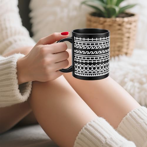 PYYEBFS Black 15 oz Hidden Message Ceramic Coffee Mug – Funny Gag Gift for Men & Women