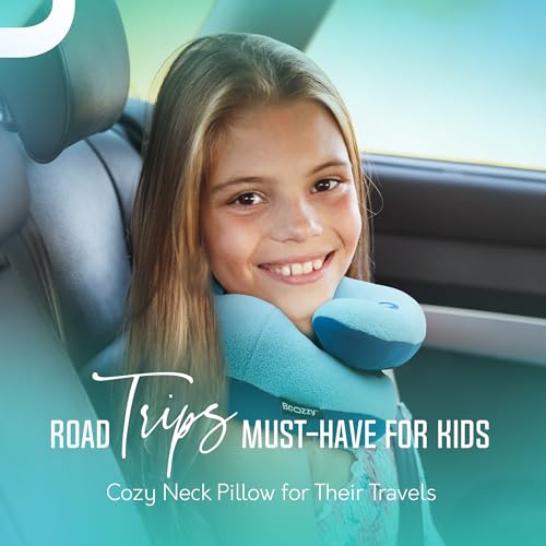 Kids Travel Pillow for Car & Airplane - Navy, Medium Support, Washable