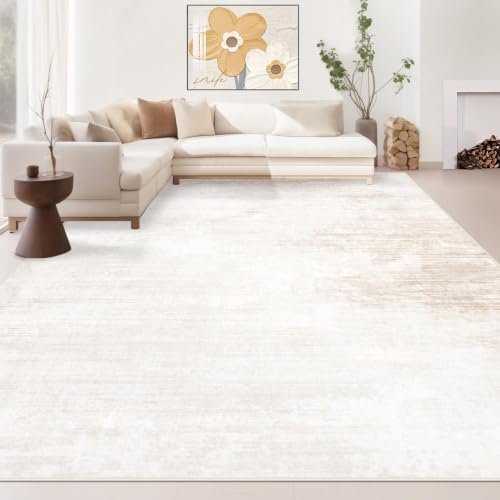 MXSANYOO 8x10 Beige Washable Modern Abstract Rug Non-Slip Indoor Carpet