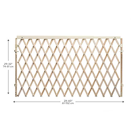 Evenflo Expansion Walk-Thru Baby Gate Natural Wood - Extra Wide Safety Barrier