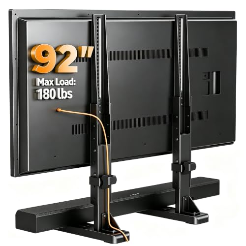 XINLEI Universal Heavy Duty TV Stand for 24-92 Inch Flat & Curved Screens, Supports 180 lbs, VESA 800x600mm, Adjustable Height