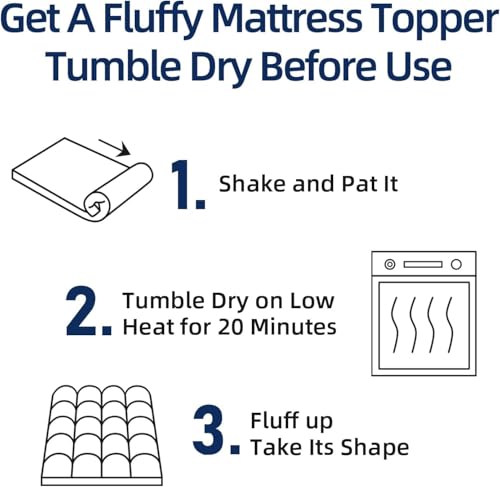 King Mattress Topper - Snow White Thick Overfilled Bed Pad for Back Pain