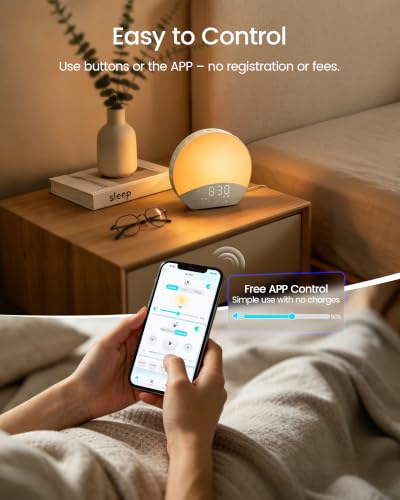 Sunrise Alarm Clock with Sound Machine - White | Dual Wake-Up Light & Sleep Sounds
