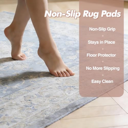 TravLand 9' x 12' Non-Slip Felt & Rubber Rug Pad - Waterproof Grippy Underlay for Hardwood & Tile Floors