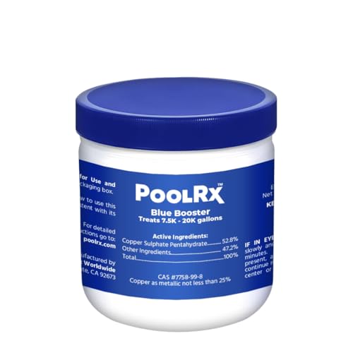 Pool RX 102001 6-Month Swimming Pool Algaecide Replacement - 8 oz, Blue, Single Unit