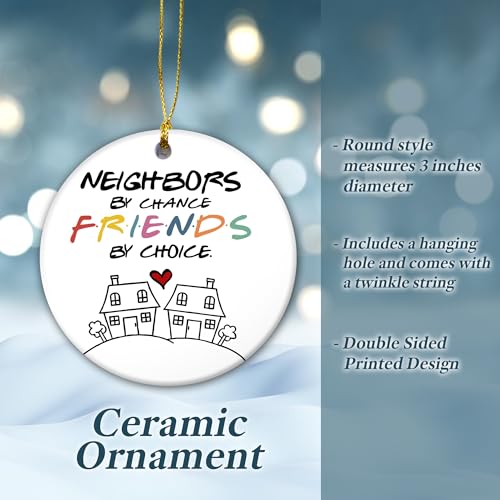 Colorful Friends Friendship Christmas Ornament 2024 | Neighbors By Chance, Friends By Choice, Ceramic Gift