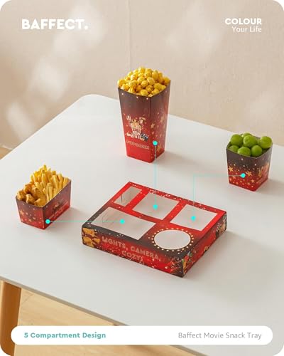 Baffect Movie Night Snack Trays 100pcs Classic Party Supplies for Family Fun