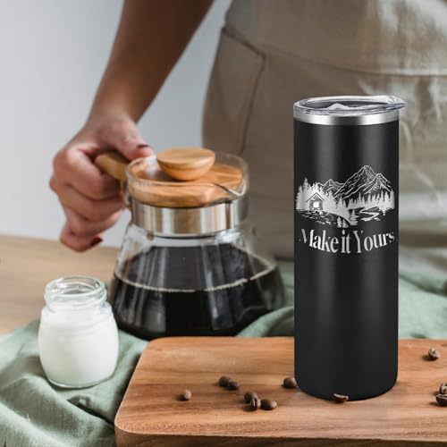 16-Pack 20oz Stainless Steel Insulated Tumblers with Lids & Straws Black