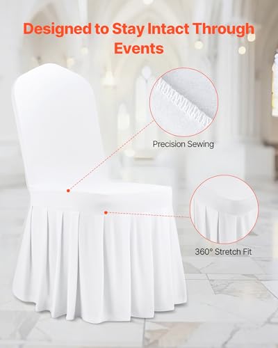 VEVOR White Stretch Chair Covers 30PCS for Wedding & Event Seating