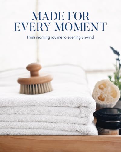 White Luxury Bath Towels 4 Pack 650 GSM - Large 34x56 Inches, Bumble Towels