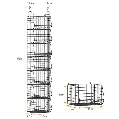 X-cosrack 7-Tier Foldable Black Hanging Closet Organizer & Storage Rack