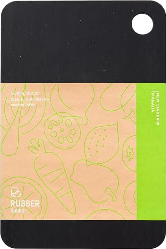 Noboda Matte Black Rubber Cutting Board Large 14.6 x 9.4 Inches Japan