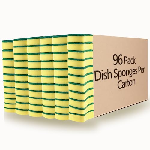 96 Pack Microfiber Non-Scratch Kitchen Sponges for Dish Cleaning