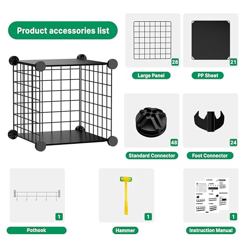 Black Wire Cube Storage Organizer 14-Cube DIY Shelving Unit for Bedroom & Office
