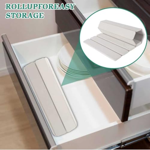Stone Dish Drying Mat for Kitchen Counter 24x16 Inch White Marble - Foldable