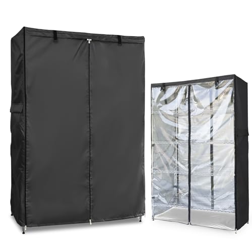 Outdoor Waterproof Shelf Cover for Wire Shelving 48x18x72 Black