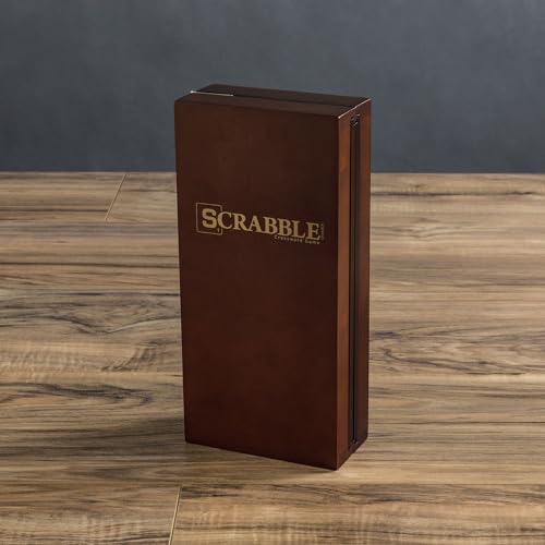 WS Game Company Scrabble Deluxe Travel Edition Wooden Board Game Set