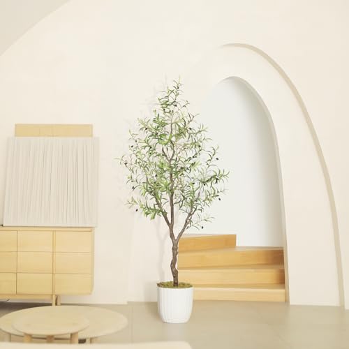 6ft Artificial Olive Tree with Lifelike Fruits for Indoor Decor