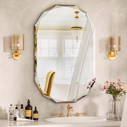 36''x24'' Oval Frameless Bathroom Mirror with Beveled Edge - Suidia 5mm HD Glass