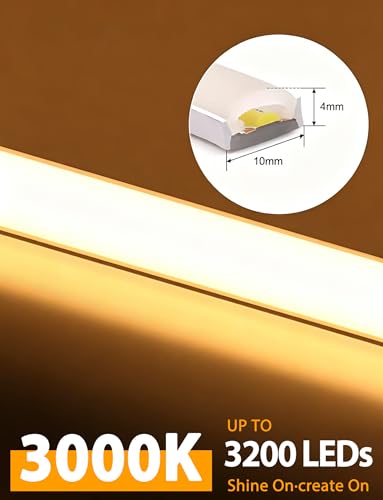 Lamomo 32.8ft Warm White COB LED Strip Lights Dimmable with Remote