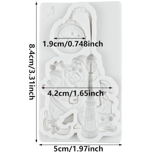 Christmas Santa Claus Silicone Fondant Mold – Vintage Clock Style K