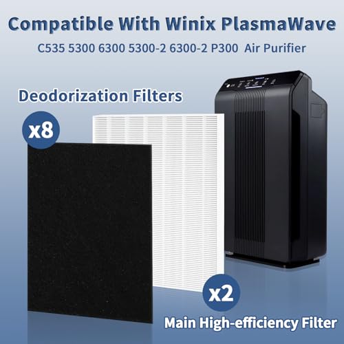 10 Piece Set Replacement Air Purifier Filters for Winix PlasmaWave C535 5300 6300 AM90