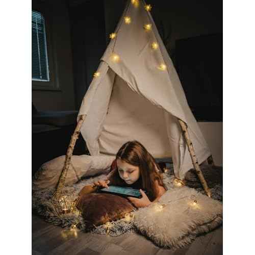 Christmas Snowflake String Lights, 20 ft 40 LED Battery Operated, Christmas Decorations Fairy Lights for Bedroom Mantle Window Patio Tree Holiday Room Dorm Decor, Warm White