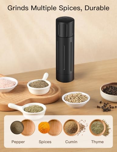 Professional Manual Pepper Grinder - Adjustable Coarseness, Heavy Duty Aluminum Mill