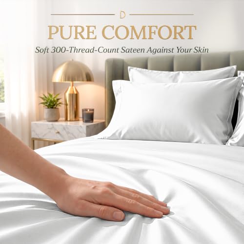 White King Size Viscose from Bamboo Bed Sheet Set - 6 Piece Luxury Bedding