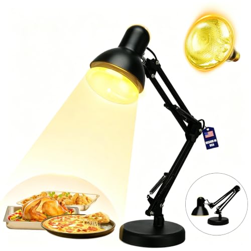 Portable Food Heat Lamp Black Foldable Design 3S Heating Food Warmer