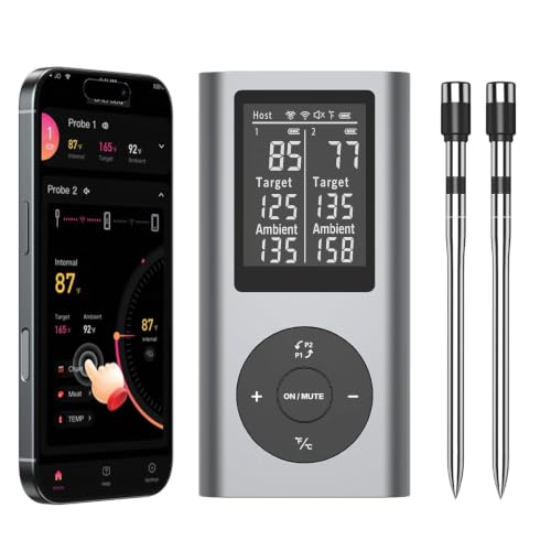 Wireless Meat Thermometer Digital 2-Probe Kit with App & Bluetooth