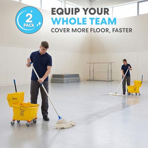 SIMPLI-Magic 2-Pack 26 Quart Commercial Mop Buckets with Wringer, Yellow