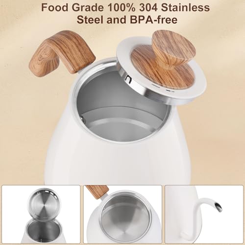 YDDZZM Gooseneck Electric Kettle, Intelligent Temperature Control, Stainless Steel Inner, Quick Heating, for Pour Over Coffee, Brew Tea, Boil Hot Water, 1000W 0.9L Black