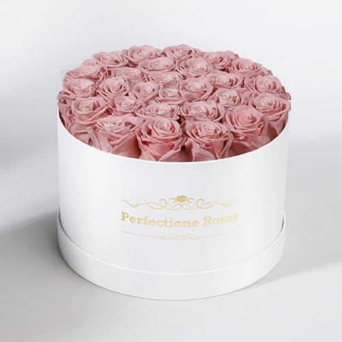 Perfectione Roses Dusty Rose - 27 Preserved Roses Box for Mother's Day Gift