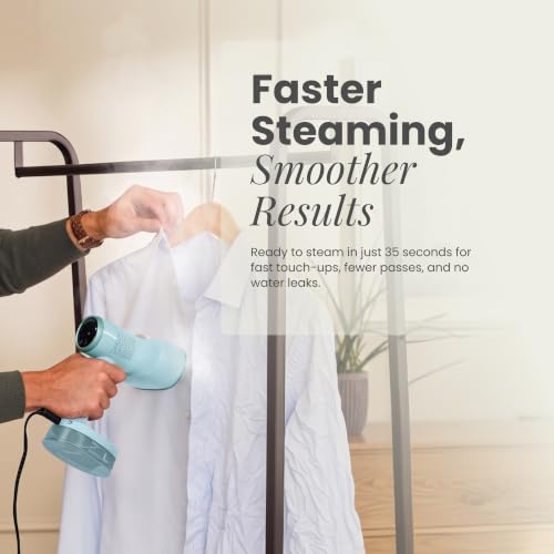 Rowenta AeroSteam Twist Handheld Clothes Steamer with Fabric Grip - Blue / Suction