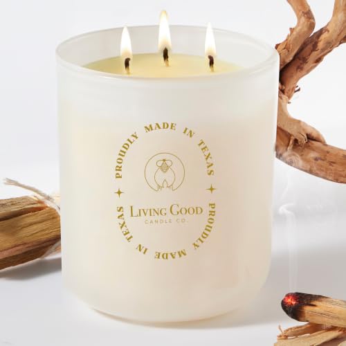 Palo Santo & Bergamot Beeswax Candle - 15 Oz, Calming, 90+ Hr Burn Time, Grounding Aromatherapy - Variation of Palo Santo 15 Oz