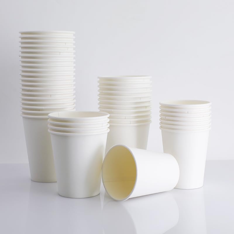 Amazon Basics 8 fl oz Disposable Paper Cups for Hot & Cold Beverages, 1000 Count