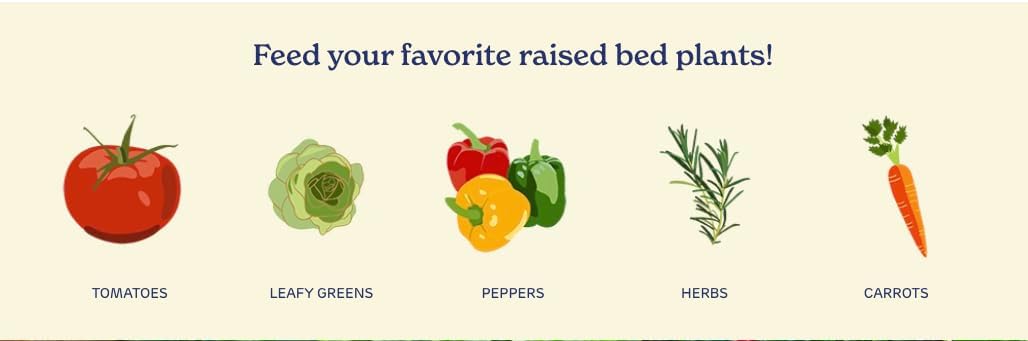 True Organic Raised Bed Food - Organic Fertilizer for Herbs, Flowers & Vegetables - 4lb Bag Covers 30 Sq. Ft.