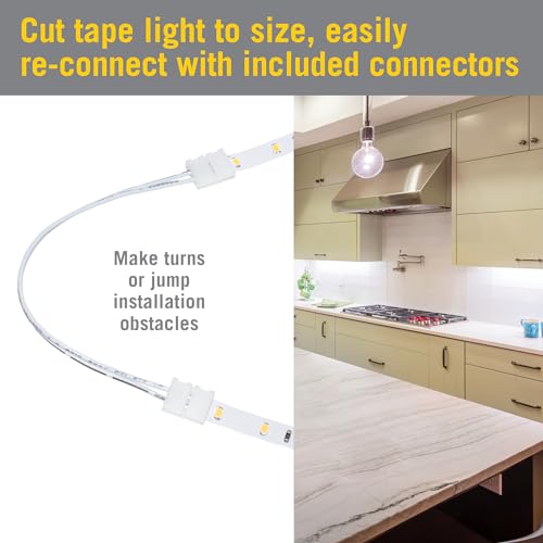 White 16ft LED Tape Light Kit - Armacost Lighting RibbonFlex Home Dimmable 3000K