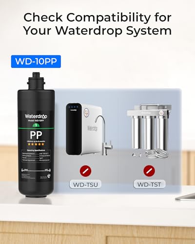 Waterdrop WD-10PP Water Filter Replacement – Black for TSA & TSB Under Sink