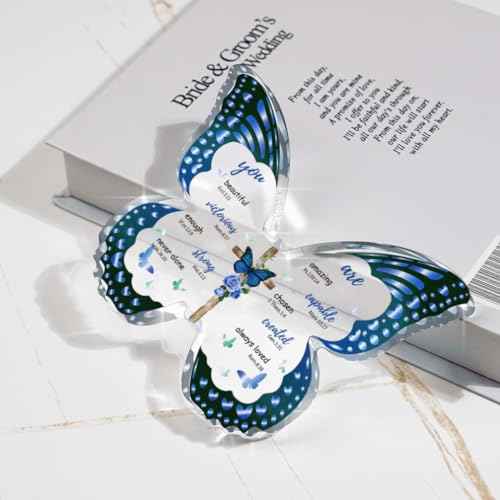 Christian Gifts for Women, Bible Verses Religious Keepsake Gifts for Mom, 5.1x3.9 in Butterfly-Shaped Acrylic Decorations, Perfect for Birthday, Christmas, Mothers Day, Thanksgiving