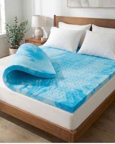 Queen Memory Foam Mattress Topper 3 Inch Cooling Gel Pad - Balances Comfort & Support